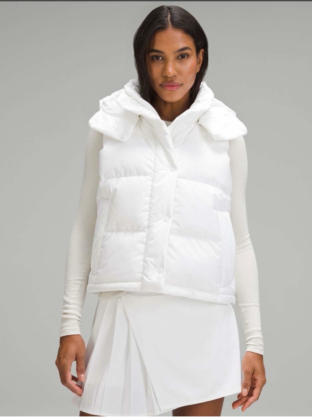 Lululemon Wunder Puff White Vest with Hood